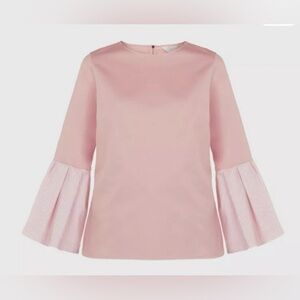 Ted Baker London Pink Pleated Bell-Sleeve Top